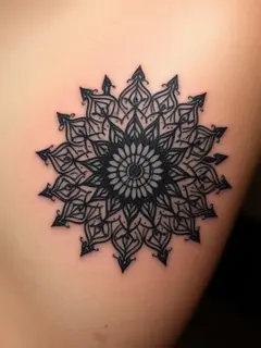 AI generated mandala tattoo in dotwork style